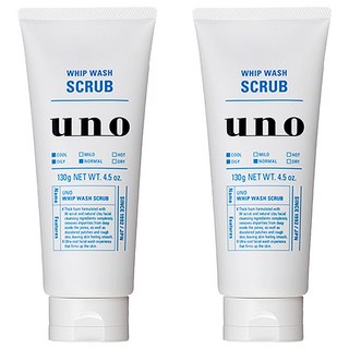 資生堂 UNO 男士洗面乳去角質 藍色 130g 2入組, 2條