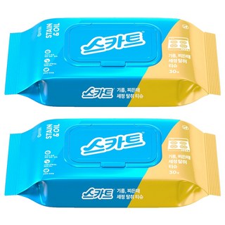 스카트 기름 찌든때 세정 탈취 티슈 30매, 2개