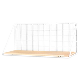 ZZ1313 免打孔牆上置物架 附安裝工具 白色 (含無痕掛勾x2), 經典款小款(29 x 14 x 11cm), 1組