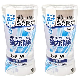 EARTH 地球製藥 廁所芳香除臭劑 無香料, 強力消臭, 倒立滴液設計, 400ml, 2瓶