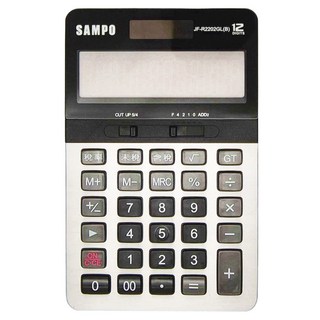 SAMPO 聲寶 12位元太陽能電子計算機 11 x 17.5 x 2cm 178g, JF-R2202GL, 1台