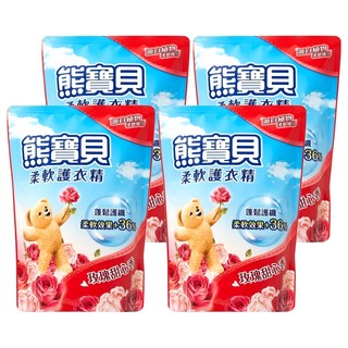 Snuggle 熊寶貝 衣物柔軟精 補充包 玫瑰甜心香, 1.84L, 4包