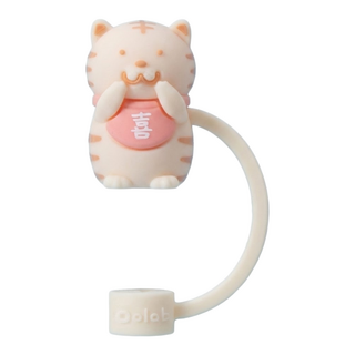 Oolab 良杯製所 矽膠防塵吸管蓋 喜氣虎喜樂款 細口徑0.8cm, 1個, 1個