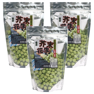 埔里鎮農會 芥末花生 100%台灣本土花生 大顆飽滿 芥末味十足, 220g, 3包