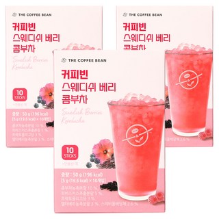 The Coffee Bean 康普茶沖泡粉 瑞典莓果口味, 5g, 10條, 3盒