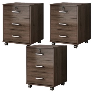 三抽小櫃子 QH093608 37 x 34x 58cm, 黑桃色, 3個