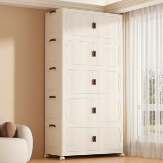 프란다스 접이식 폴딩 리빙박스 수납함 대형, 화이트 + 화이트, 5개