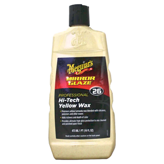 Meguiar's 美光 Hi Tech Yellow Wax 棕櫚黃蠟 含有矽、聚合物和其他蠟, 473ml, 1瓶