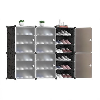 德利生活 側開組合鞋櫃 大容量多層收納, 白色, 6層