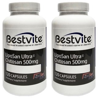 Bestvite LipoSan Ultra 甲殼素 500mg 膳食補充劑, 120顆, 2罐