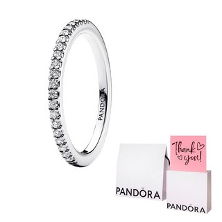 PANDORA 女款閃耀環戒 192999C01 + 購物袋 + 訊息卡 + 品質保證書(百貨公司售後服務)