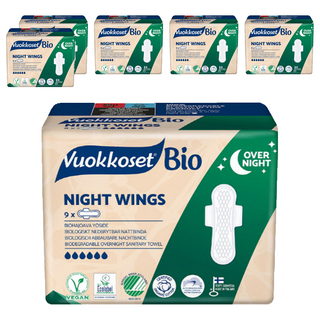 뷰코셋 바이오 나이트윙 생리대 날개형, 오버나이트, 9개입, 6개
