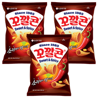 Kokkal Corn 玉米脆角, 濃郁辣味口感, 酥脆好吃, 67g, 3包