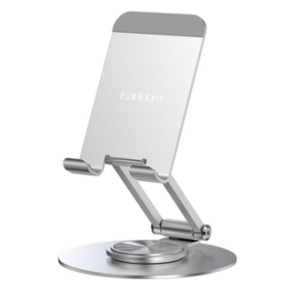 Earldom 藝鬥士 ET-EH227 鋁合金旋轉摺疊手機支架, 銀色, 1個