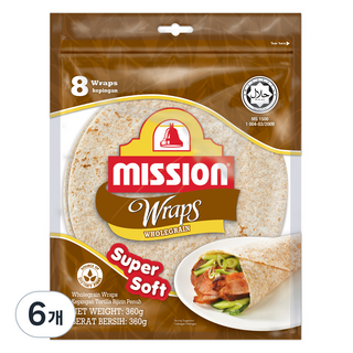 mission Foods 全麥墨西哥捲餅 8入, 6個, 360g