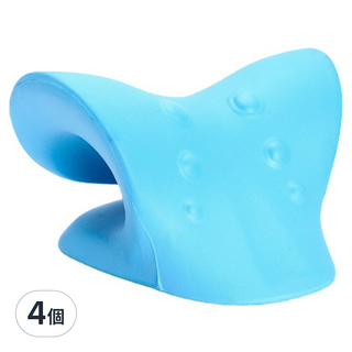 Kyhome 肩頸按摩器/C型頸椎牽引器/穴位按摩枕, 藍色, 4個