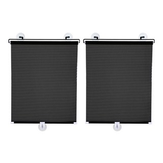 小麥購物 自動伸縮遮陽簾 G281 125 x 45cm 231g, 黑色, 2個