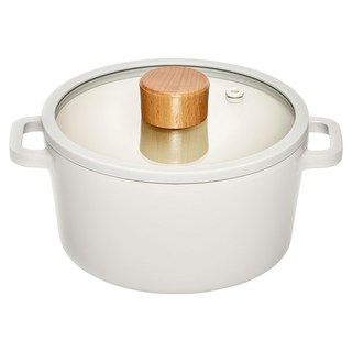 klina LUA系列 IH電磁爐適用 雙耳湯鍋 奶油白, 16cm, 1個