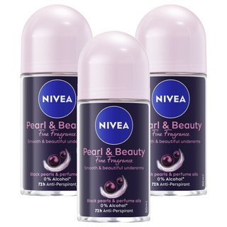 NIVEA 妮維雅 黑珍珠煥亮系列 止汗爽身乳液, 3個, 50ml
