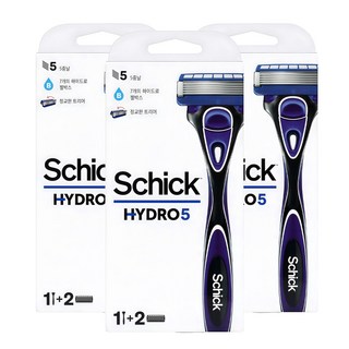 쉬크 하이드로 5 베이직 면도기 핸들 + 날 2p, 3세트