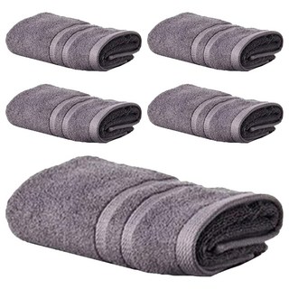 SOFT TOUCH Bath&Living 毛巾 160g 30支 棉紗, 灰色, 5條