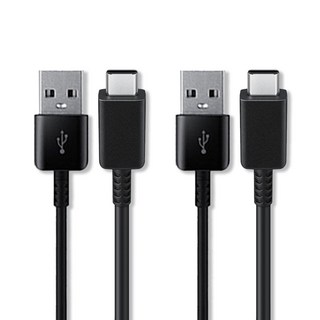 언박싱 삼성호환 USB C타입 고속 충전 케이블, 2m, 블랙, 2개