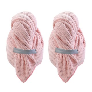 乾髮神器2代 超強力吸水乾髮帽 KDOT-980, 2個, 粉色