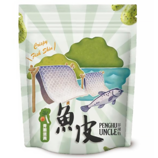 澎湖伯 風味魚皮 青蔥蛋黃口味 愛不釋手的團購美食, 70g, 1包