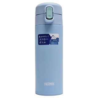 THERMOS 膳魔師 不鏽鋼真空吸管保溫瓶 FJM-350 冷飲專用 單手易開, 藍色, 350ml, 1個