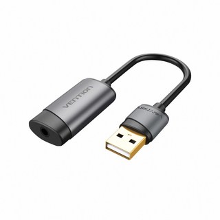 VEnTIOn 威迅 CDJ系列 USB轉3.5mm音頻轉換器, USB外置聲卡金屬款0.15米（美國標準）, 1個