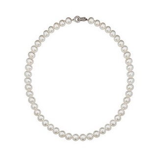 HAESOOL 海秀兒 女款925純銀珍珠項鍊 8MM珍珠 銀色, Free 均碼