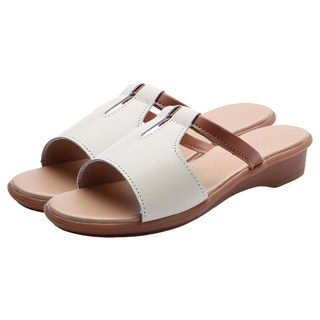 LIKEHOUSE 女款真皮牛皮戶外防滑涼拖鞋 LS27, 39, 米色, 1雙