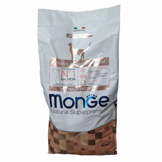 MonGe 瑪恩吉 1歲以上成貓 天然全能 乾飼料, 鮭魚, 10kg, 1袋
