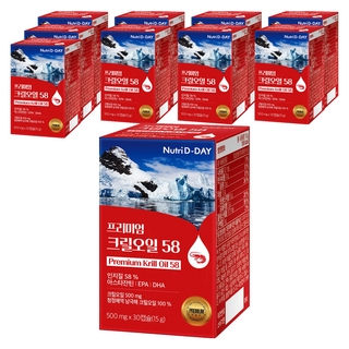 Nutri D-DAY 優質磷蝦油膠囊 58, 30顆, 500mg, 10盒