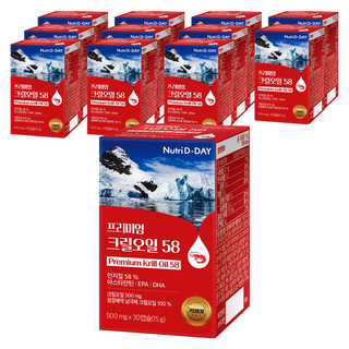 Nutri D-DAY 優質磷蝦油膠囊 58, 30顆, 500mg, 12盒