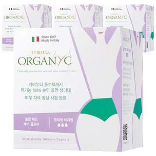 콜만 패드 헤비 플로우 생리대, 중대형, 10개입, 4개