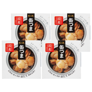 K&K 北海道油浸燻扇貝, 日本國產, 零嘴下酒菜, 55g, 4罐