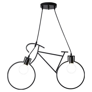 Honey Comb 工業風自行車餐廳吊燈 E27燈頭 金屬烤漆 高度可調, 1入, 黑色