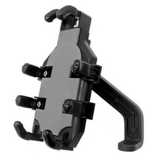 iLeco 強穩八爪固定 機車導航手機架，快速拿取，多角度調整，最大支援6.7吋手機, MBYK-HD06, 黑色