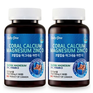 Daily One 珊瑚鈣鎂鋅維生素D補充錠, 150g, 2罐