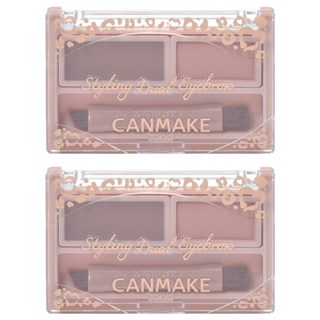 CANMAKE 雙效造型眉彩 眉蠟 + 眉粉 1.3g, 2個, 03 玫瑰棕