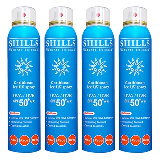 SHILLS 舒兒絲 很耐曬超清爽美白防曬冰鎮噴霧 SPF50 180ml, 4瓶