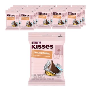 HERSHEY'S 好時 Kisses水滴杏仁夾餡牛奶巧克力, 18袋, 52g