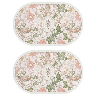 軟珪藻土地墊, 玫瑰人生 粉色, 2個