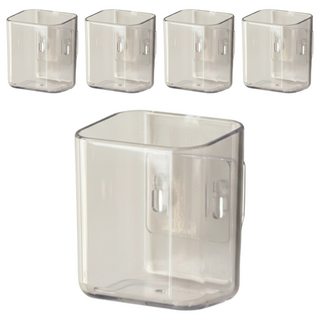 hoi 好好生活 小型壁掛置物架 ABS材質, 5個, 透明