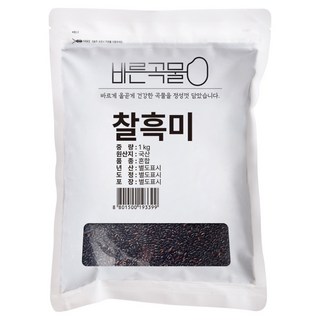 바른곡물 국산 찰흑미, 1kg, 1개