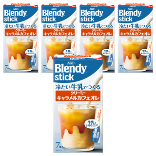 AGF Blendy 咖啡牛奶歐蕾 焦糖風味, 6.5g, 7個裝, 5盒