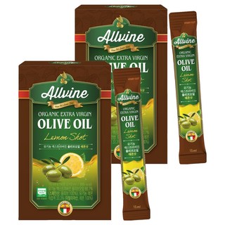 Allvine 橄欖油檸檬汁 OLESHOT 15毫升 14包, 2個, 210ml