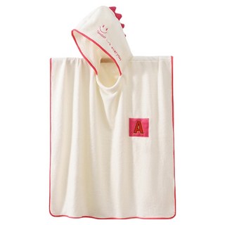 兒童連帽珊瑚絨斗篷/新生嬰兒披風浴袍/兒童帶帽睡袍/吸水浴巾/防踢被/斗篷浴巾 恐龍款, 恐龍粉色A, 1件