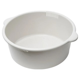 GINII 基尼 實用設計水盆 圓形 加深加厚 PP材質 台灣設計製造, 象牙白, 1個